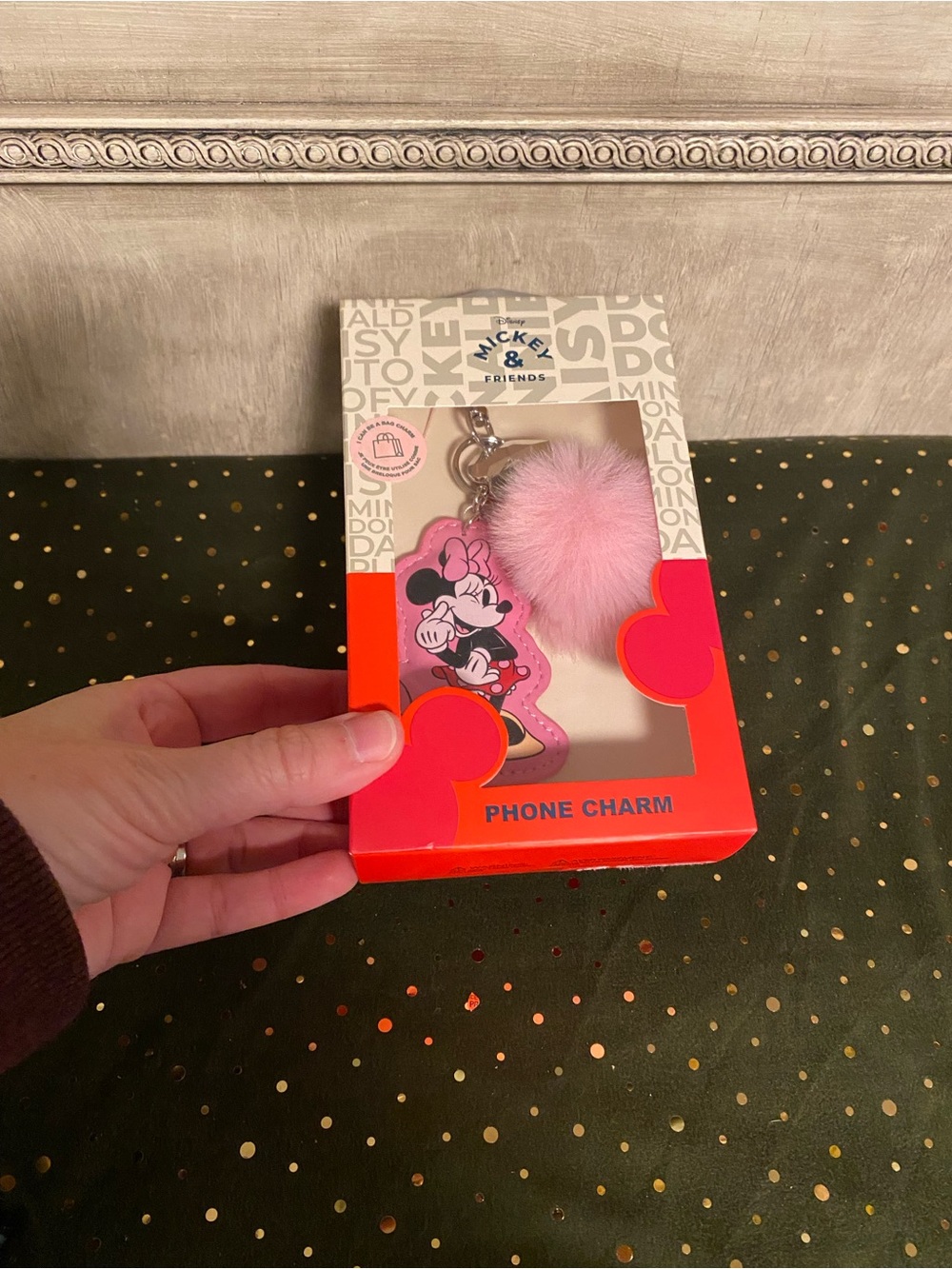 NWT Disney Minnie Mouse Pink Pom-Pom Phone Charm